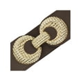 thumbnail image 2 of INSPIRE CHIC Women's Elastic Belt Alloy Double Ring Buckle Fashion Suitable for Skirt Dress 67x6cm/26.4x2.4" Dark Brown, 2 of 6