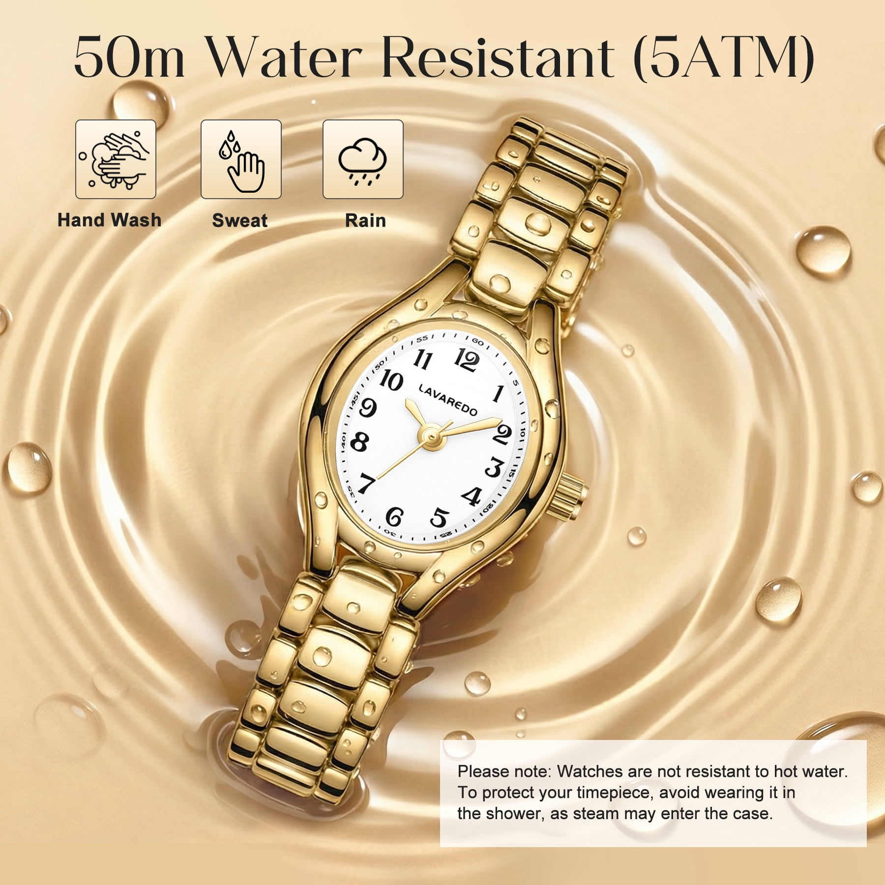 Woman Watches Elegant Oval GoldWhite Ladies Quartz Watch with Stainless Steel Strap Waterproof Woman Watch Gift for Woman
