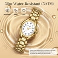 thumbnail image 4 of Woman Watches Elegant Oval GoldWhite Ladies Quartz Watch with Stainless Steel Strap Waterproof Woman Watch Gift for Woman, 4 of 10