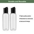 thumbnail image 4 of Uxcell 10PCS Plastic Empty Bottles with Black Disc Top Caps, 2oz/60ml Small Travel Size Bottle, Clear, 4 of 6