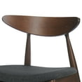 thumbnail image 4 of GDF Studio Abitha Mid Century Modern Fabric Upholstered Dining Chairs, Set of 2, Charcoal and Walnut, 4 of 4