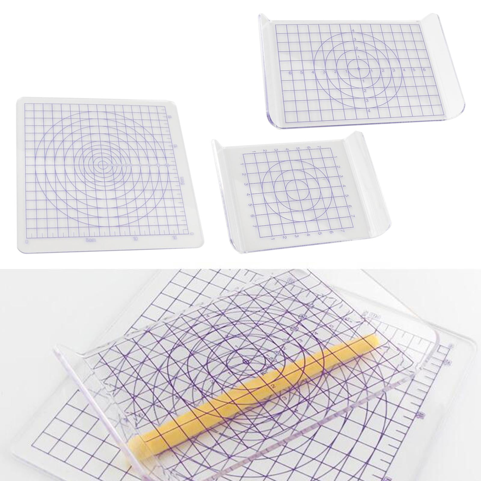 Milageto 3 Pieces U-Shaped Pressure Clay Acrylic Board Clay Pottery Sculpture with Grid