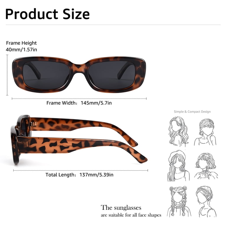 TINHAO Square Sunglasses for Women Men Trendy Retro  display picture 3
