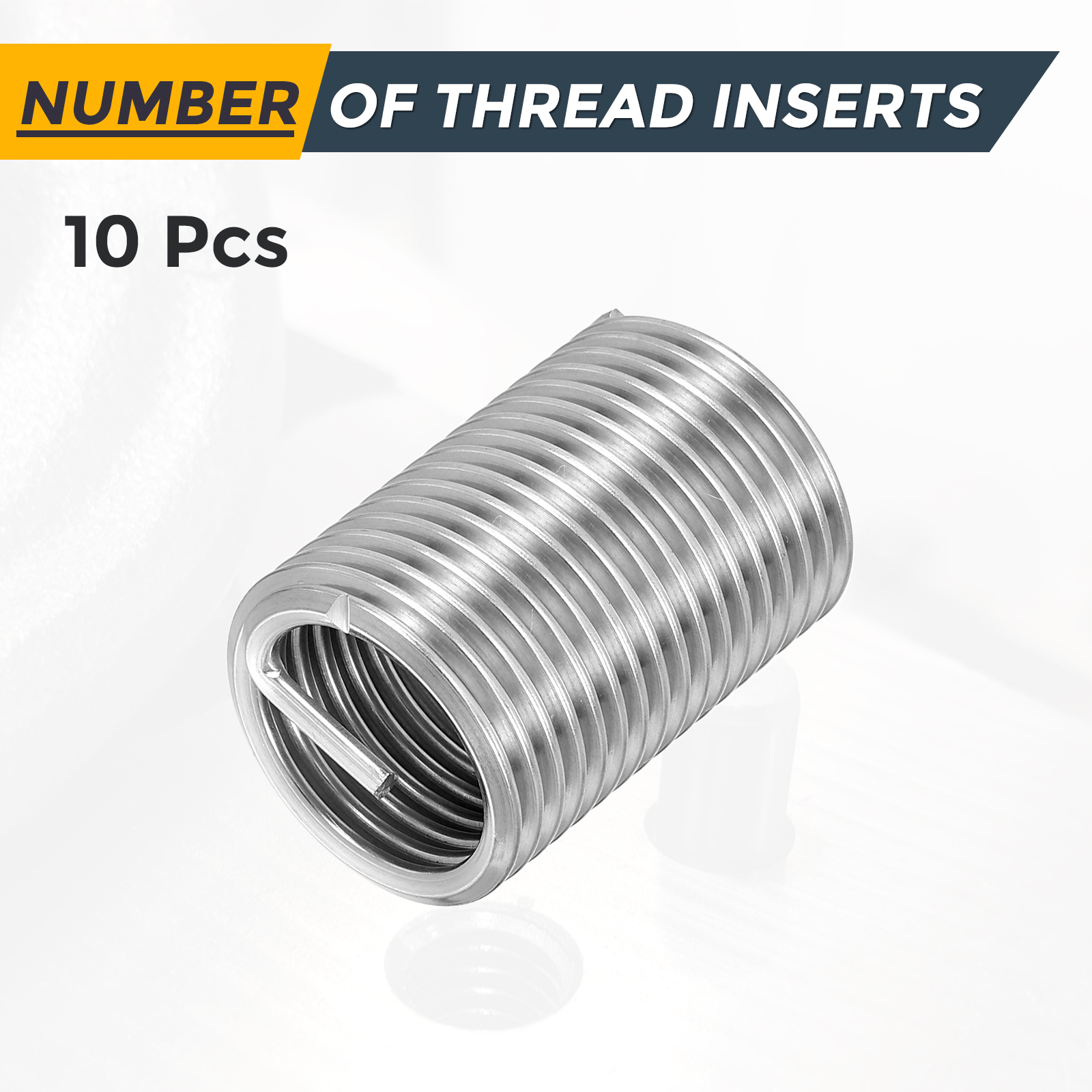 Uxcell 10pcs Wire Thread Inserts M20 x 2.5 x 2.5D Metric Helical Threaded Sleeve