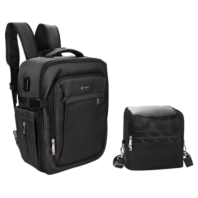 Mochila de maquillaje profesional Relavel, color negro