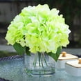 thumbnail image 2 of Enova Home Artificial Flowers Large Silk Hydrangea Fake Flowers Arrangement in Cylinder Glass Vase with Faux Water for Home Office Wedding Decoration (Green), 2 of 4