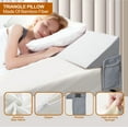 thumbnail image 2 of King Size Bed Wedge Pillow - Adjustable Gap Filler (0-8") for Headboard & Mattress or Wall - White Back Support & Sleeping Pillow, 2 of 5