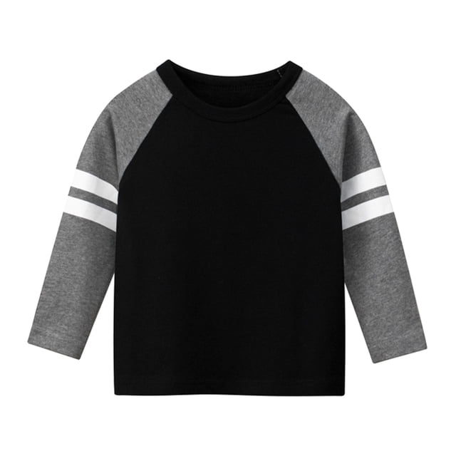 Gibobby blusas de cuello Otoño Invierno niños pequeños niñas manga larga Patchwork Color Casual Tops para niños ropa(Negro, 1-2 Años)