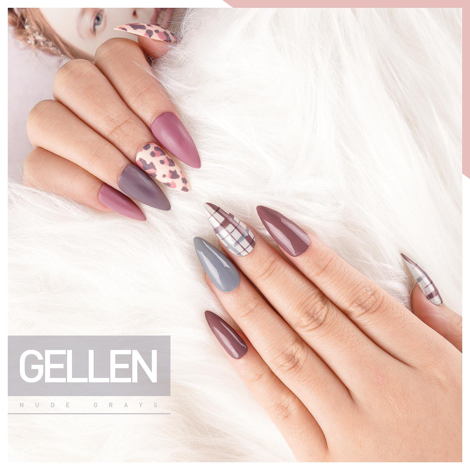 Gellen Gel Nail Polish Kit 6 Colors Nudes & Grey photo 3