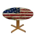 thumbnail image 3 of WYYP Hearts American Flags Americo Makk Round Tablecloth Waterproof Resistant Fabric 100% Polyester Fiber for Picnic Dining Kitchen Farmhouse White, 3 of 8