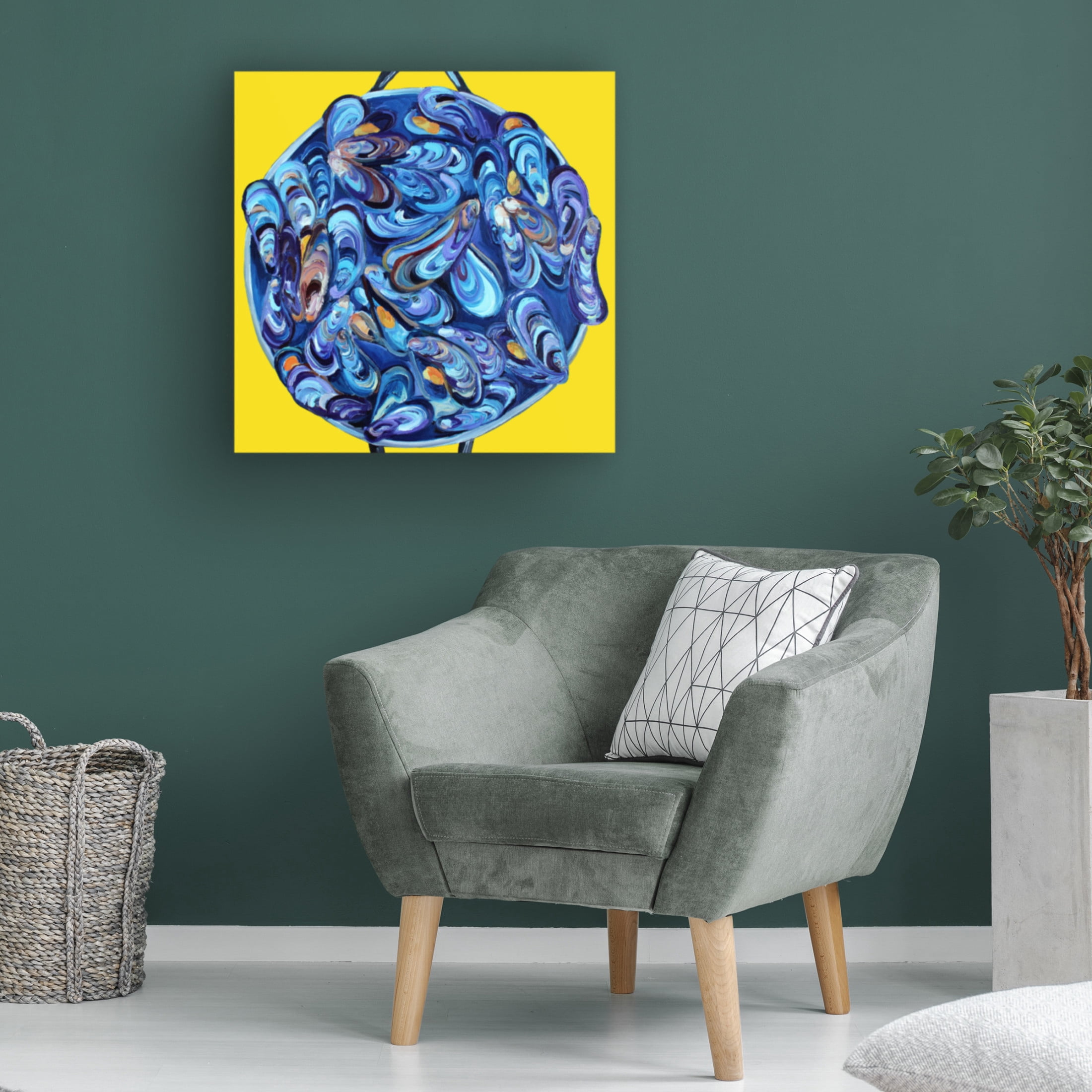 Trademark Fine Art Alice Straker  Steaming Pot of Mussels Canvas Wall Art