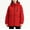 Red, variant on IUYRTFE Women's Hooded Windbreaker Jacket Long Sleeve Mid Length Zip Up Outdoor Coat with Pockets