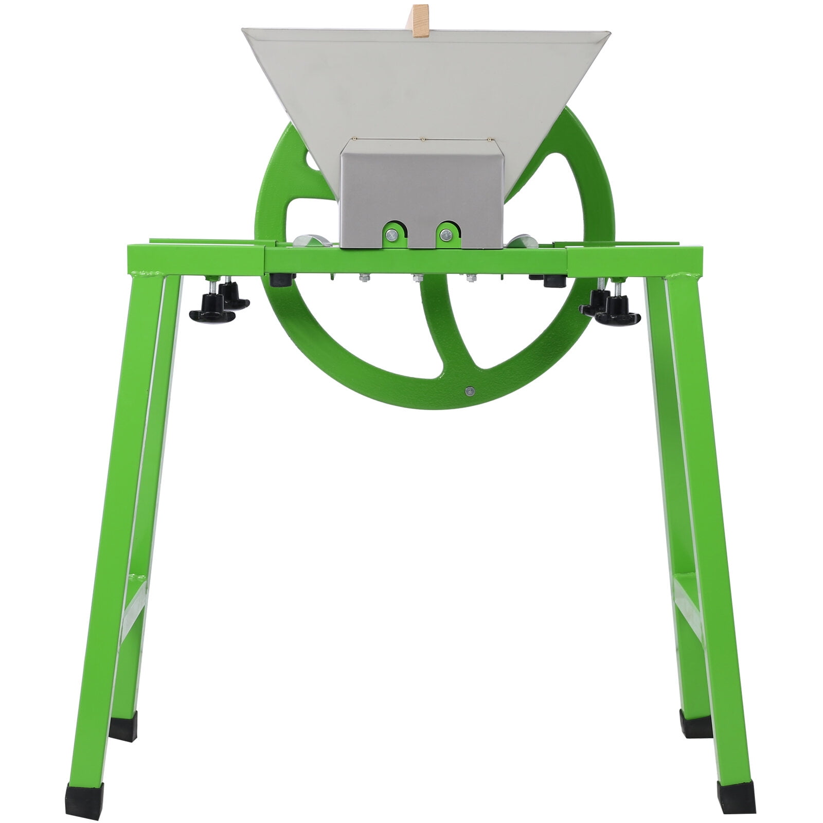, 7L Manual Juicer Grinder With stand,Portable Fruit crusher with wheel Stainless Steel fruit Scratter Pulper for Wine and Cider Pressing, Green ,Steel ,