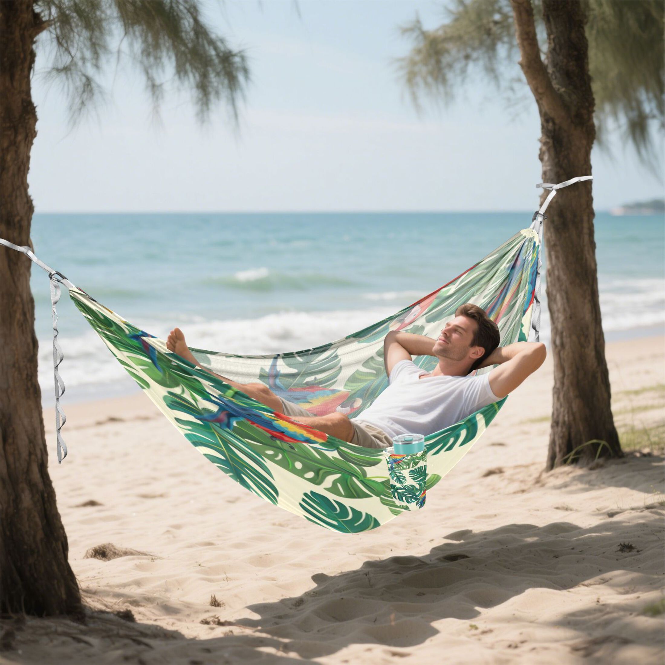 Hammock Camping Hammock Nylon Portable Hammock Travel Camping Hammock Colored Parrot