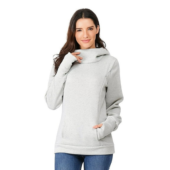 ZTTD Women's Nursing Maternity Long Sleeves Hooded Breastfeeding Hoodie Sweatshirts Blouse