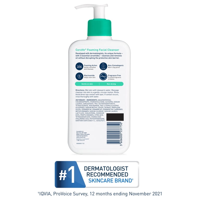 CeraVe Foaming Facial Cleanser, Oil Control, 12 fl oz photo 8