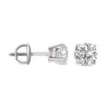 thumbnail image 3 of TimeLe$$ Classics 0.50 Carat TW Natural Diamond Round Stud Earrings in 14K White Gold, 4-Prong Basket Screw Backs, 3 of 4