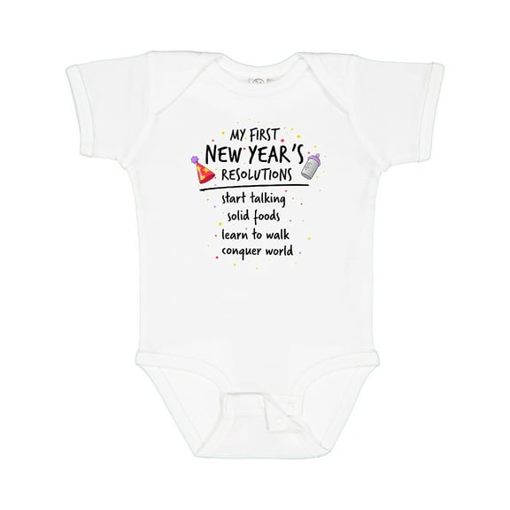 Inktastic My First New Year's Resolutions Boys or Girls Baby Bodysuit