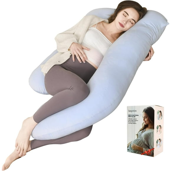 AIR-G-Shaped Maternity Full Body Pillow, The Most Comfortable Adult Maternity Pillow, a Body Pillow That Supports The Back, Abdomen and Buttocks(Blue)