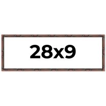 28x9 Frame Brown Bamboo with Dark Coffee/Walnut Finish | Solid Wood Picture Frame Width 0.75 Inches