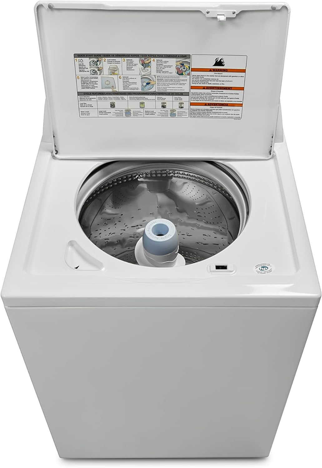 Kenmore 3.8 Cu. ft Capacity Top-Load Washer, Triple Action Agitator, 27.5" W x 27" D x 44" H, White
