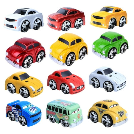 Pull Back Car 12 Pack Mini Plastic Vehicle Set Car Toys for Boys 2019 hotsales kids Child