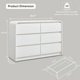 thumbnail image 5 of wow97e Modern Dressers for Bedroom, 47" Wide Wooden 6 Drawers & Chests of Drawers w/Curved Profile Design, Mid Century Vertical Dresser w/Natural Texture for Bedroom, Living Room, 5 of 7