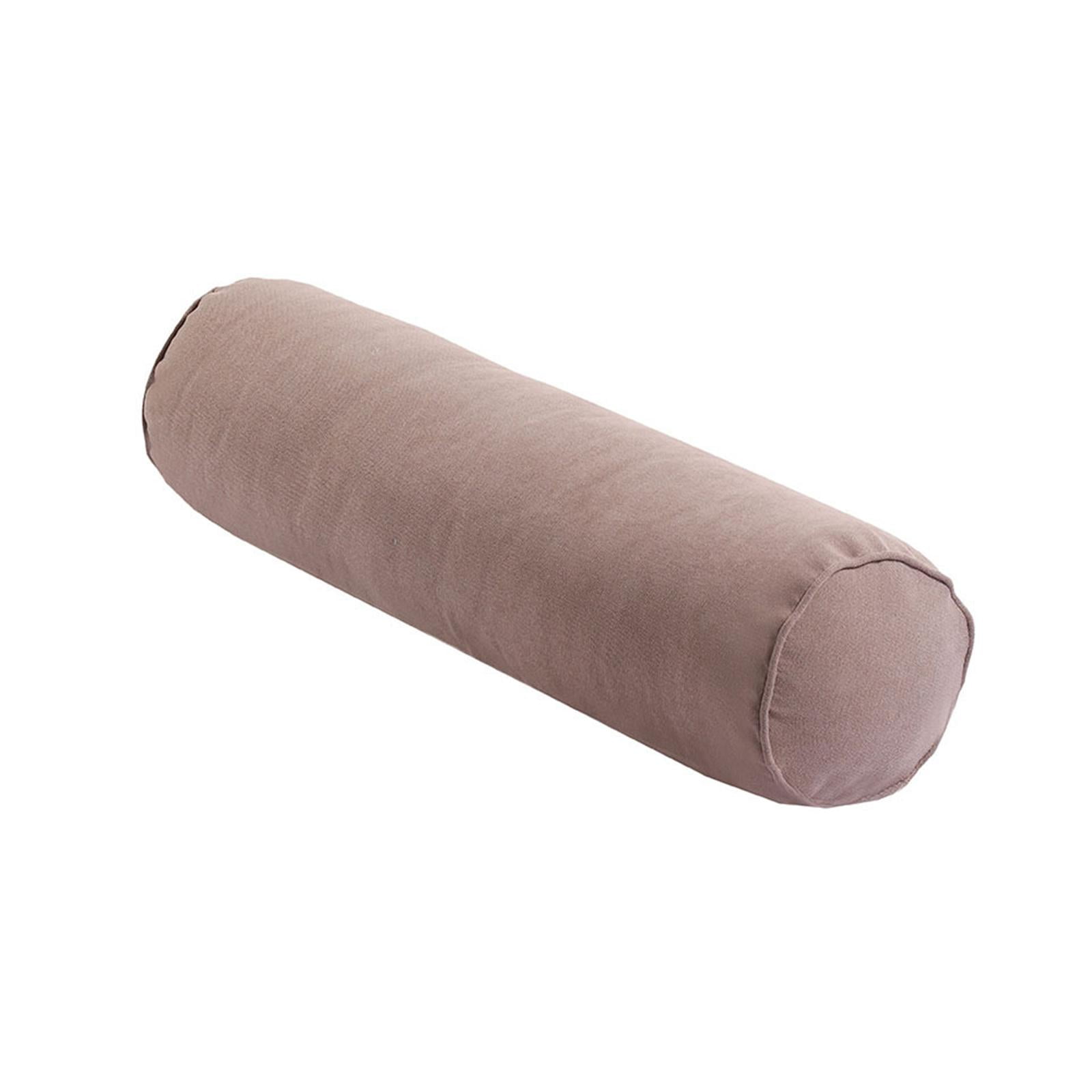 EHJRE Cervical Neck Roll Pillow Made of Hollow Cotton, Comfortable, Soft, Neck Pillow, Round Neck Roll Pillow for Abdomen, Ankles, Spine, Car, Knees Light coffee