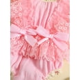 thumbnail image 6 of Bagilaanoe Newborn Baby Girl Rompers Floral Lace Fly Sleeve Bodysuit 3M 6M 12M 18M Infant One Piece Jumpsuit, 6 of 9