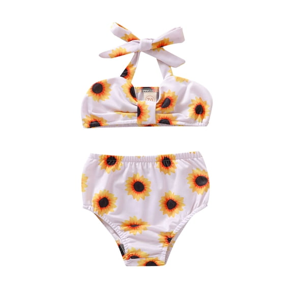 IROINNID Toddler Girls Floral Print Two-Piece Bikini Swimwear Split Beachwear