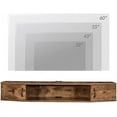 Floating TV Stand with Wall Mounted TV with Door Media Console