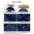 thumbnail image 5 of Chrisuno Winter Coat Men Puffer Jacket With Hood Winter Puffer Jacket Thicken Winter Coat Warm Padded Jacket with Hood Navy Blue M, 5 of 5