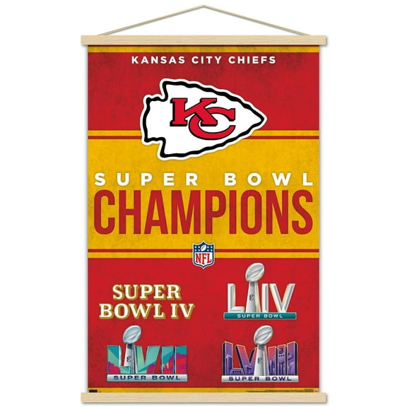 NFL Kansas City Chiefs - Champions 24 Wall Poster with Magnetic Frame, 22.375" x 34"