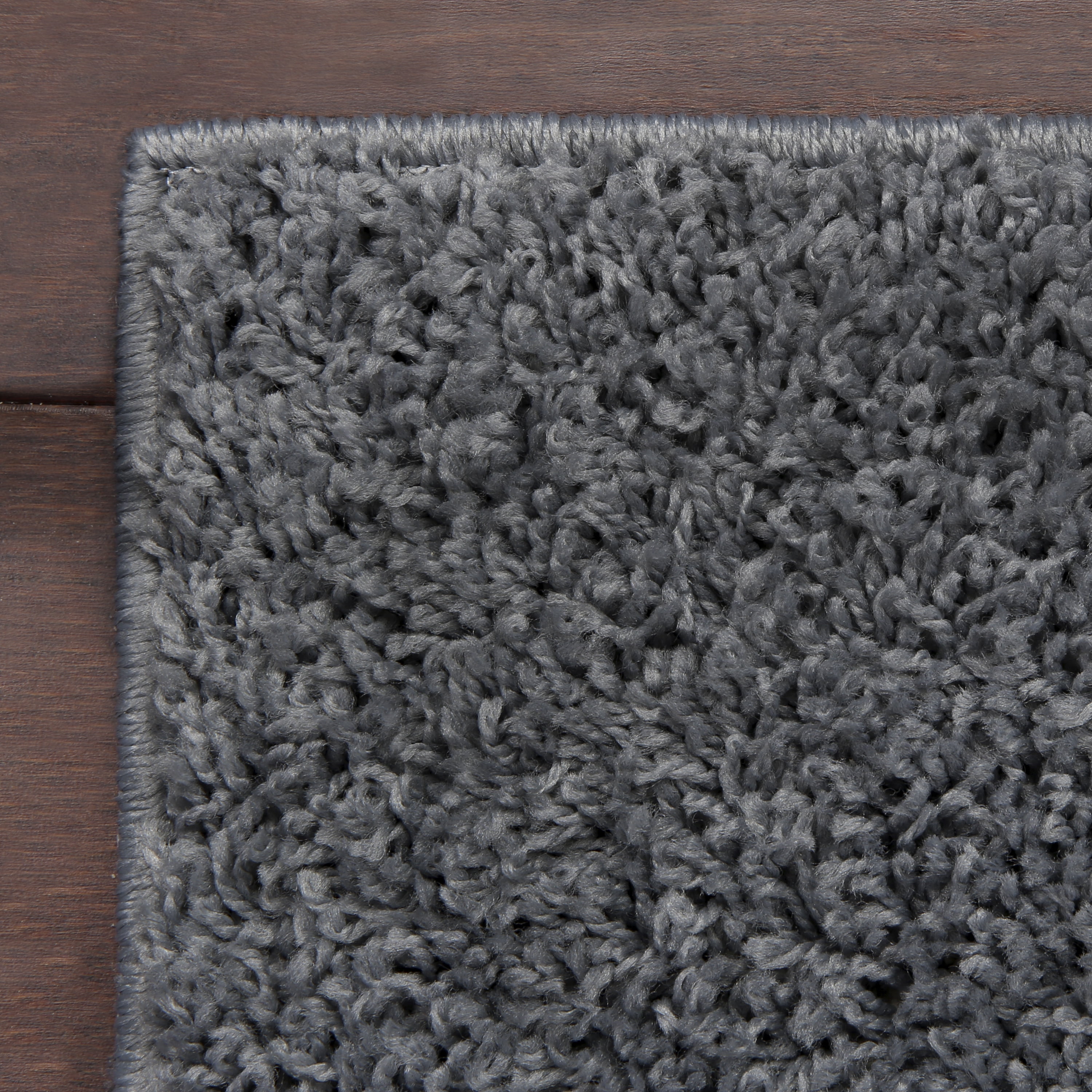 Mainstays Machine Washable Solid Shag Area Rug, Gray, 3'x4'8"