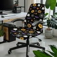thumbnail image 2 of Renewold Halloween Pumpkin Bat Ghost Star Office Computer Chair Cover Anti-slip Protective Boss Rotating Office Chair Cover Desk Chair Protector Cover with Elastic Bottom, L, 2 of 7