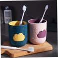 thumbnail image 5 of Tumblers,Unbreakable Bathroom Tumbler Cups Cute Cloud Pattern Dental Rinsing Cup Eco-Friendly Toothbrush Organizer Bathroom Mugs Gift for Toddlers Kids Couples Friends (Dark Green), 5 of 5