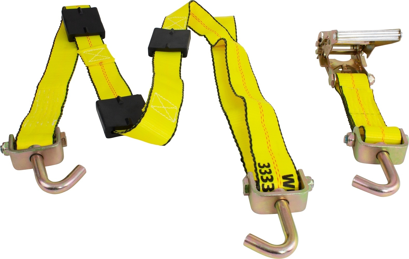 (4 Pack) 2" x 9' Over The Tire Wheel Straps with Swivel J Hooks and Rubber Blocks for Car Haulers - Car Tie Down Ratchet Straps Truck Trailer Auto Tie Down