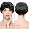 thumbnail image 4 of Gorro de ducha Zhivalor 4 piezas Impermeable Doble capa Lazo Satén de seda Reutilizable Mujer Adulto Rosa Verde Rojo Negro, 4 of 4