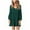 Green, variant on Summer Fall Dresses for Women Wedding Guest Long Sleeve Fashion Solid V-Neck Lantern Flowy Swing Shift Loose Dress