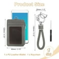 thumbnail image 2 of 4.7 x 3.2 x 0.2" Slim PU Leather Card Holder Wallet,  1 Set Small Front Pocket Credit Card Case Zipper Coin Wallets with ID Window & Braided Keychain for Women Men, Gray, 2 of 6