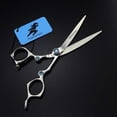 thumbnail image 4 of Tijeras profesionales para cortar el cabello, 6 pulgadas, acero inoxidable japonés 440C, tijeras ergonómicas de barbero, color plata., 4 of 5