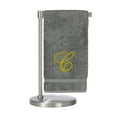 thumbnail image 2 of Monogrammed Bath Towel, Personalized Gift, 27 x 54 inches - Set of 2 - Gold Script Embroidered Towel - 100% Turkish Cotton- Soft Terry Finish - for Bathroom or Spa - Script C Gray, 2 of 3
