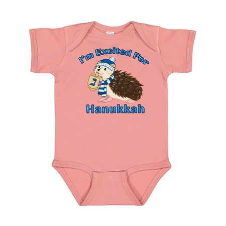 

Inktastic Hanukkah Hedgehog I m Excited For Hanukkah Gift Baby Boy or Baby Girl Bodysuit