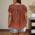 thumbnail image 4 of Cinvoph T-Shirts d'Été Grande Taille pour Femmes Col Rond Imprimé Manches Courtes Hauts Décontractés Blouses de Bureau Amples, 4 of 6
