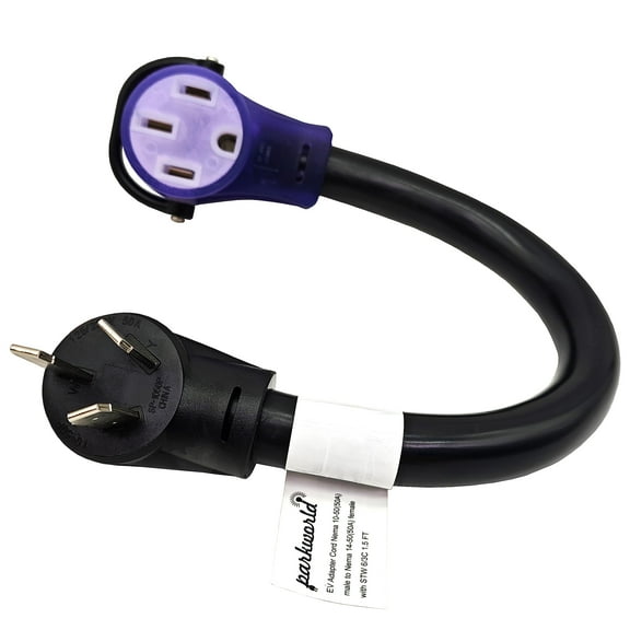 Parkworld 885484A EV adapter cord for Tesla UMC 10-50P to 14-50R (For EV charging only, NOT for RV) 18 inch (6/3C, 50A)