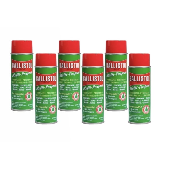 Balistol Multi-Purpose Oil, Aerosol Spray Lubricant Cleaner Protectant, 6 oz Can, 6 Pack