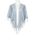 thumbnail image 2 of CHAL Y ENVOLTORIOS INSPIRADORES CHIC para Vestidos de Noche, Bufandas Triangulares de Encaje con Flecos para Bodas y Fiestas Formales 70.9"x27.6" Gris, 2 of 5