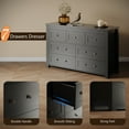 thumbnail image 5 of HUANLEGO FURNITURE 7 Drawer Dressing Chest for Bedroom, Rustic Tall Chest of Drawers, Black, 5 of 6