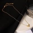 thumbnail image 2 of Htooo Collar con forma de V para mujer, chapado en oro de 18 quilates, collar con letra en V, colgante con inicial en V de acero inoxidable, joyería para mujeres y niñas, 2 of 5