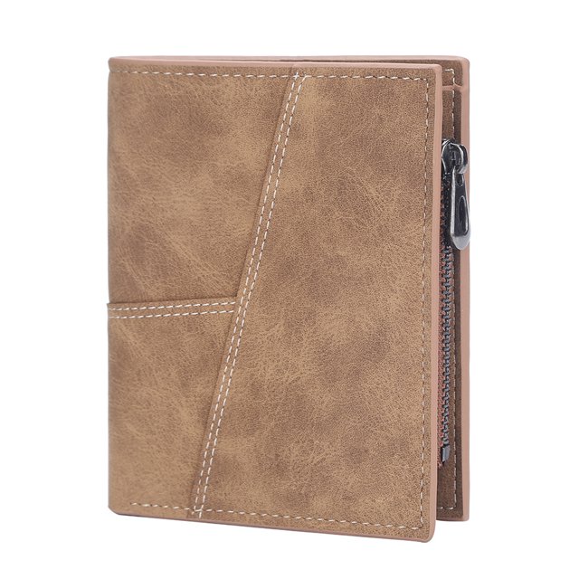 Cartera corta para hombre, billetera vertical para negocios con clip para múltiples tarjetas, monedero